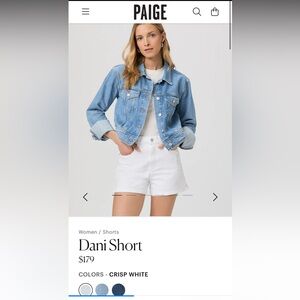 PAIGE Dani White Jean Shorts